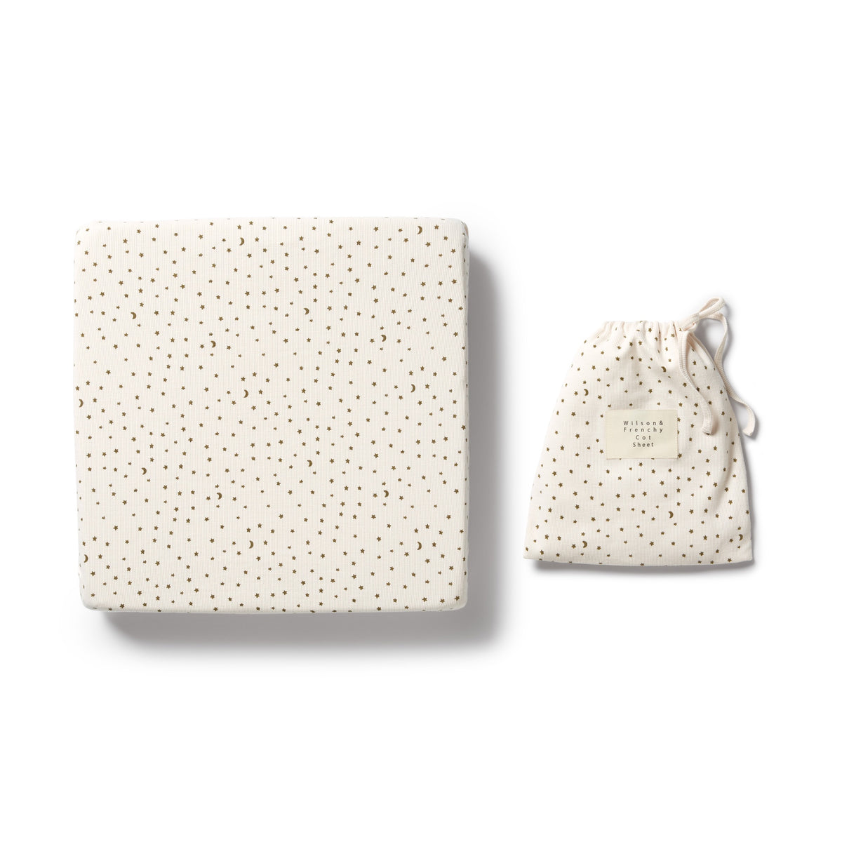 Organic Rib Cot Sheet - Chasing the Moon – Lizzie Potts Kids