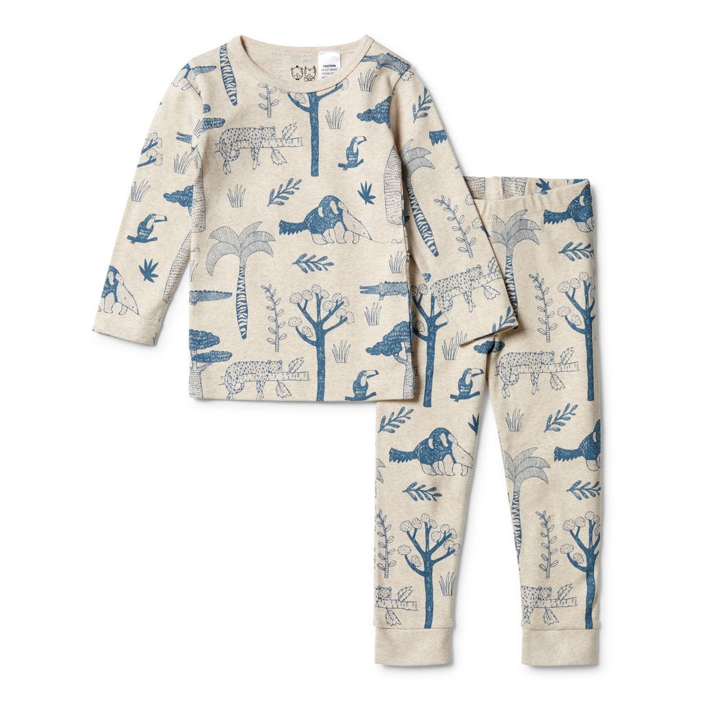 Organic Long Sleeve Pyjamas: Jungle Mania