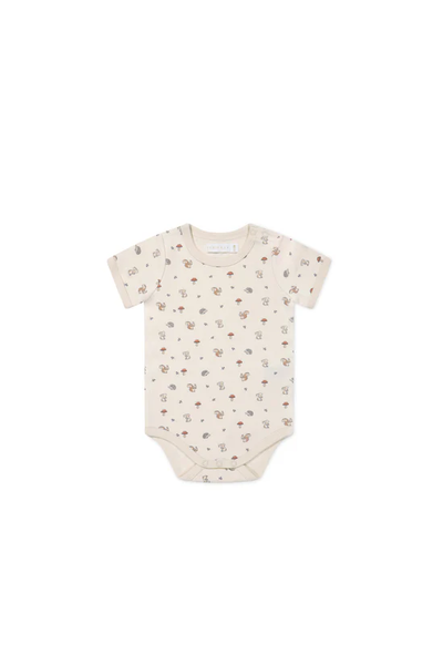Organic Cotton Hudson Short Sleeve Bodysuit - Woodland Friends