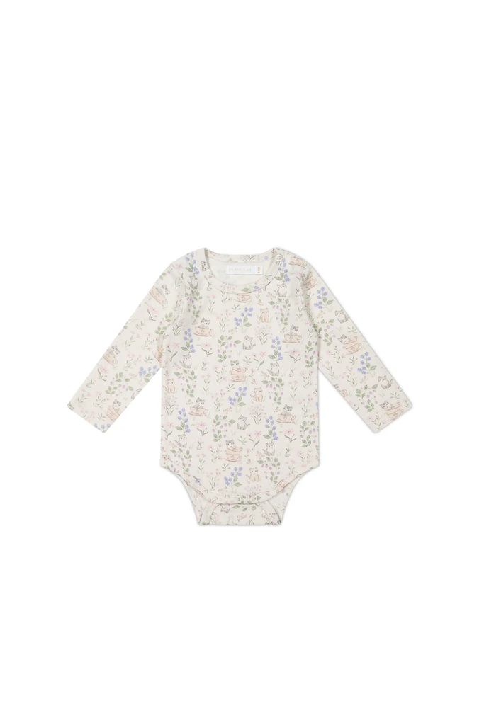 Jamie Kay Organic Cotton Long Sleeve Bodysuit - Moons Garden Lavender
