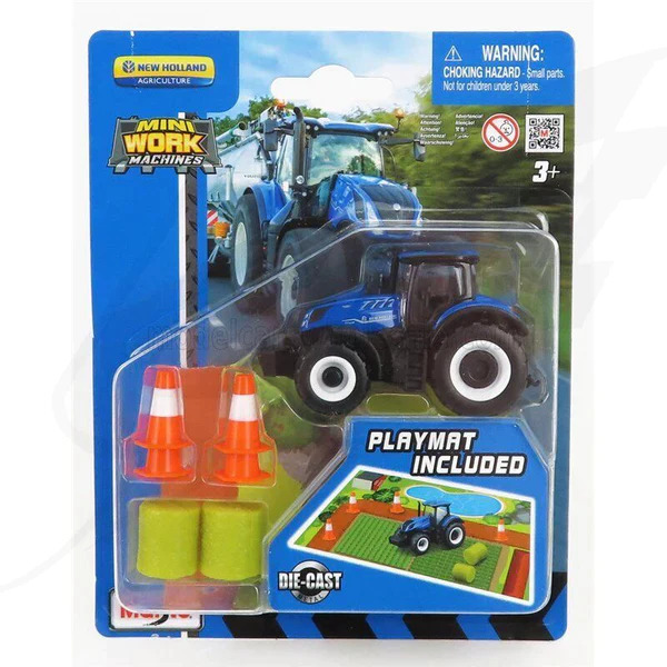 Mini Work Machines 3" Farm Tractor Play Set with Playmat