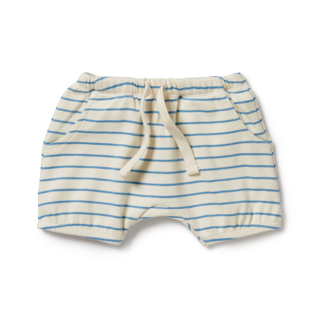 Petit Blue Organic Tie Singlet Bloomer Set