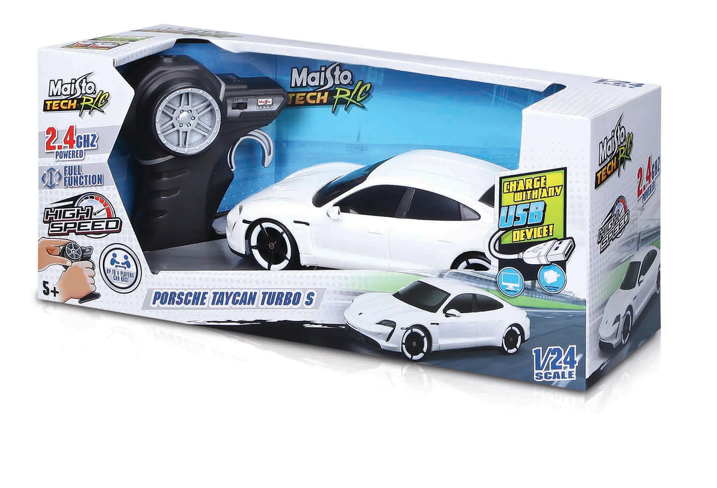 Maisto TECH Premium RC 1:24 Porsche Taycan Turbo Mil 2.4 GHz & USB