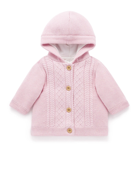Knitted Padded Cable Jacket - Primrose Melange