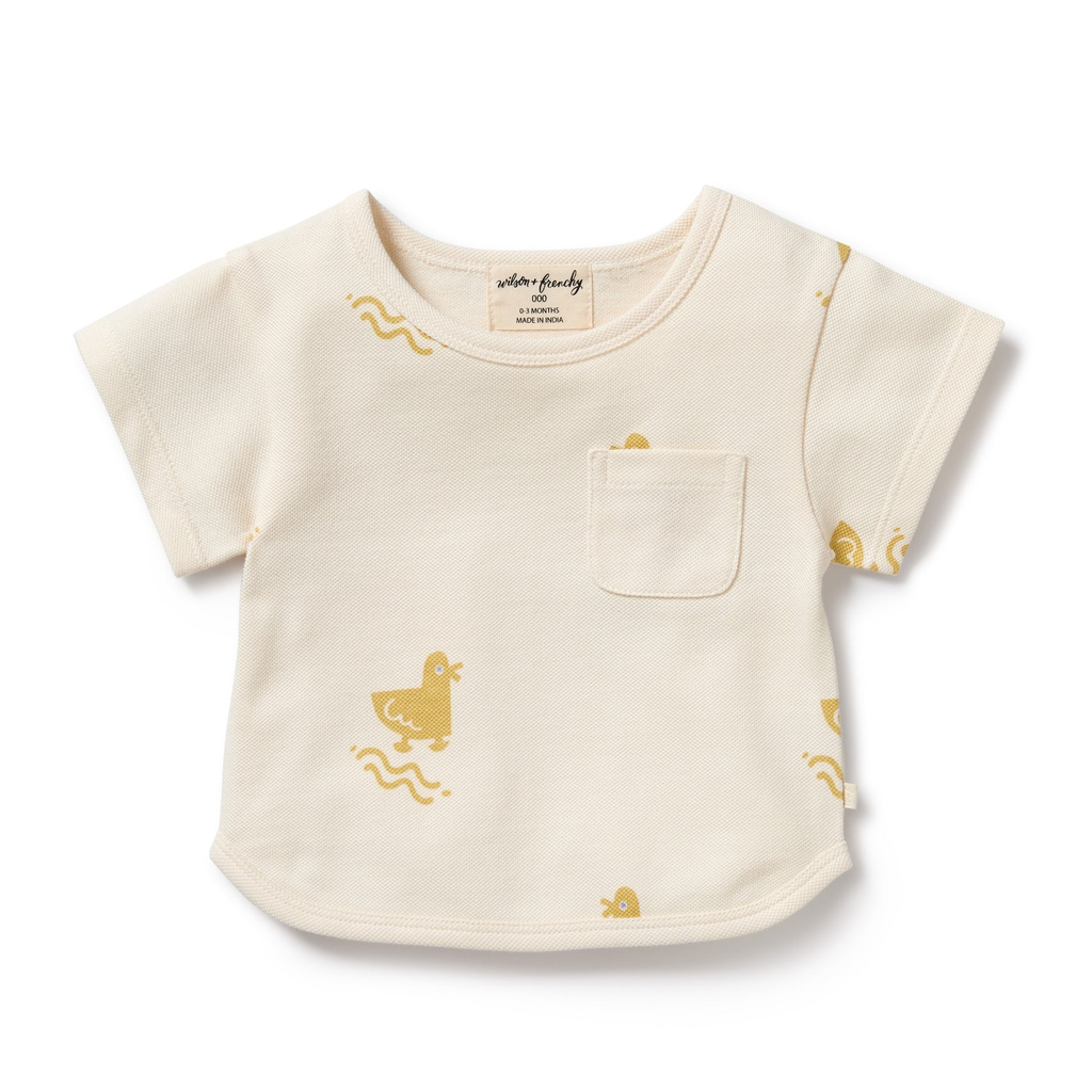 Quack Quack Organic Cotton Tee & Denim Overall Set