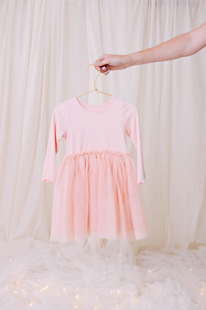 Ribbed Tutu Dress - Soft Rose
