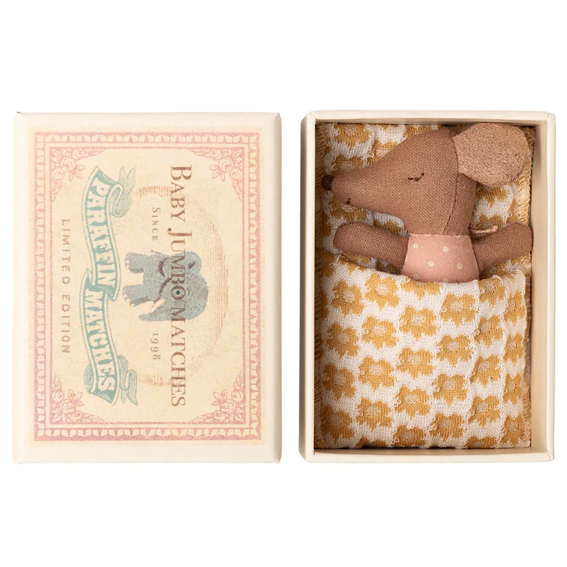 Maileg Sleepy Wakey Baby Mouse in Matchbox 2025 - Rose