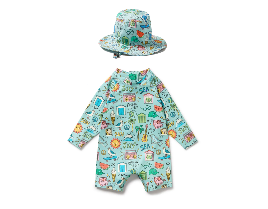 Sun Surf & Sea One Piece Boyleg Swimsuit and Ht Set