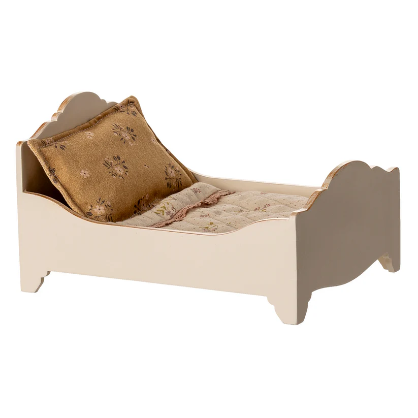 Maileg Wooden Mouse Bed - off-white