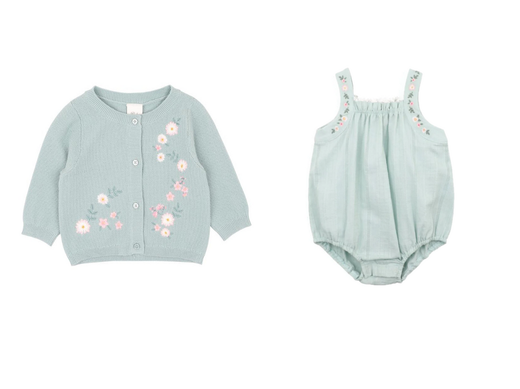 Zoe Knitted Cardigan & Embroidered Bodysuit Set