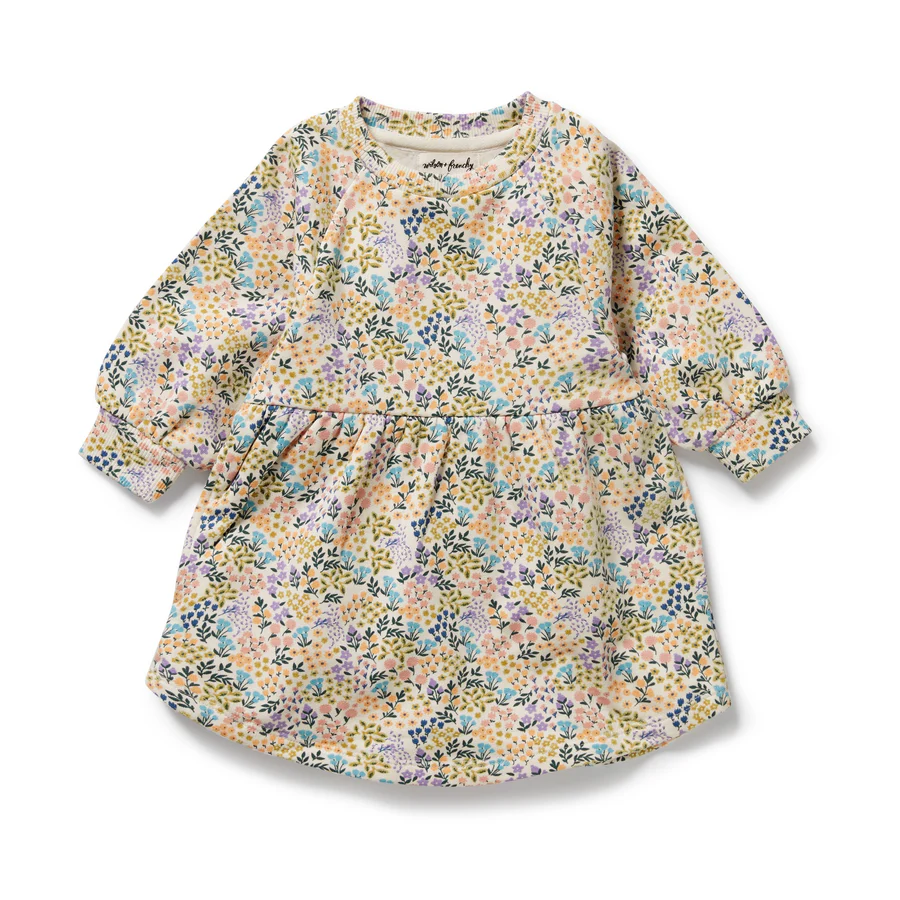 Tiny Bloom Organic Cotton Terry Sweat Dress
