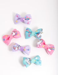 Unicorn Mini Bow Clips (Set of 6)