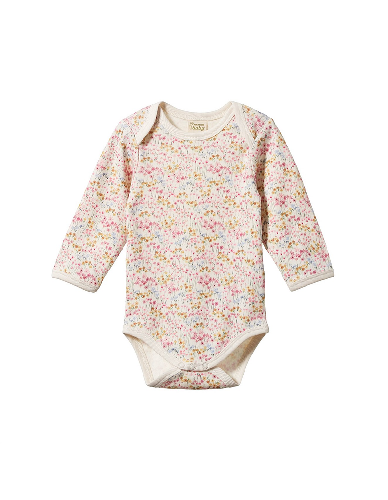 Nature Baby Long Sleeve Bodysuit Wildflower Mountain