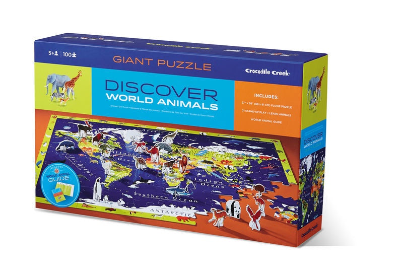 Discover + Play Puzzle World Animals (100pcs)
