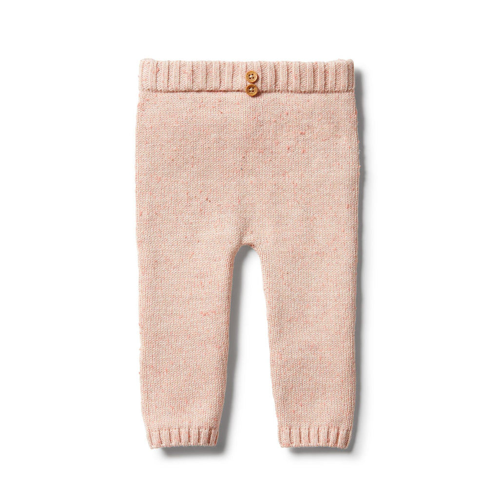 Knitted Legging - Flamingo Oatmeal Fleck