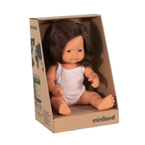 Miniland Doll - Anatomically Correct Baby Caucasian Girl Brunette
