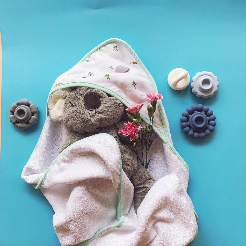 Bamboo Baby Hooded Towel - Koala print