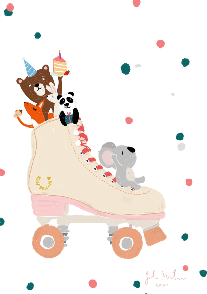 Roller Skate Party Card