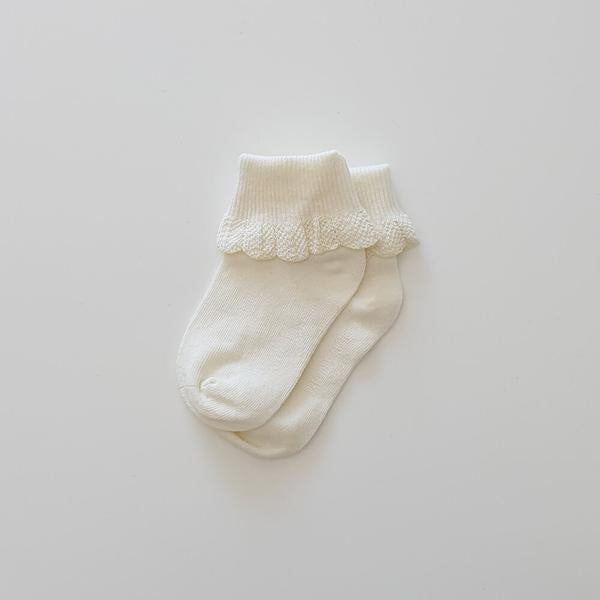 Poppie Ruffle Socks - Cream