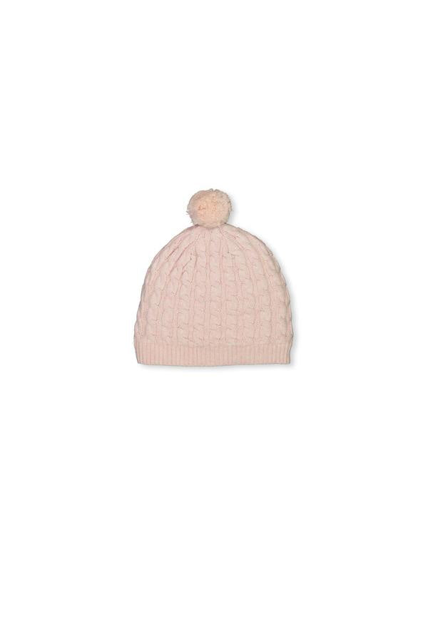 Cable beanie - baby pink