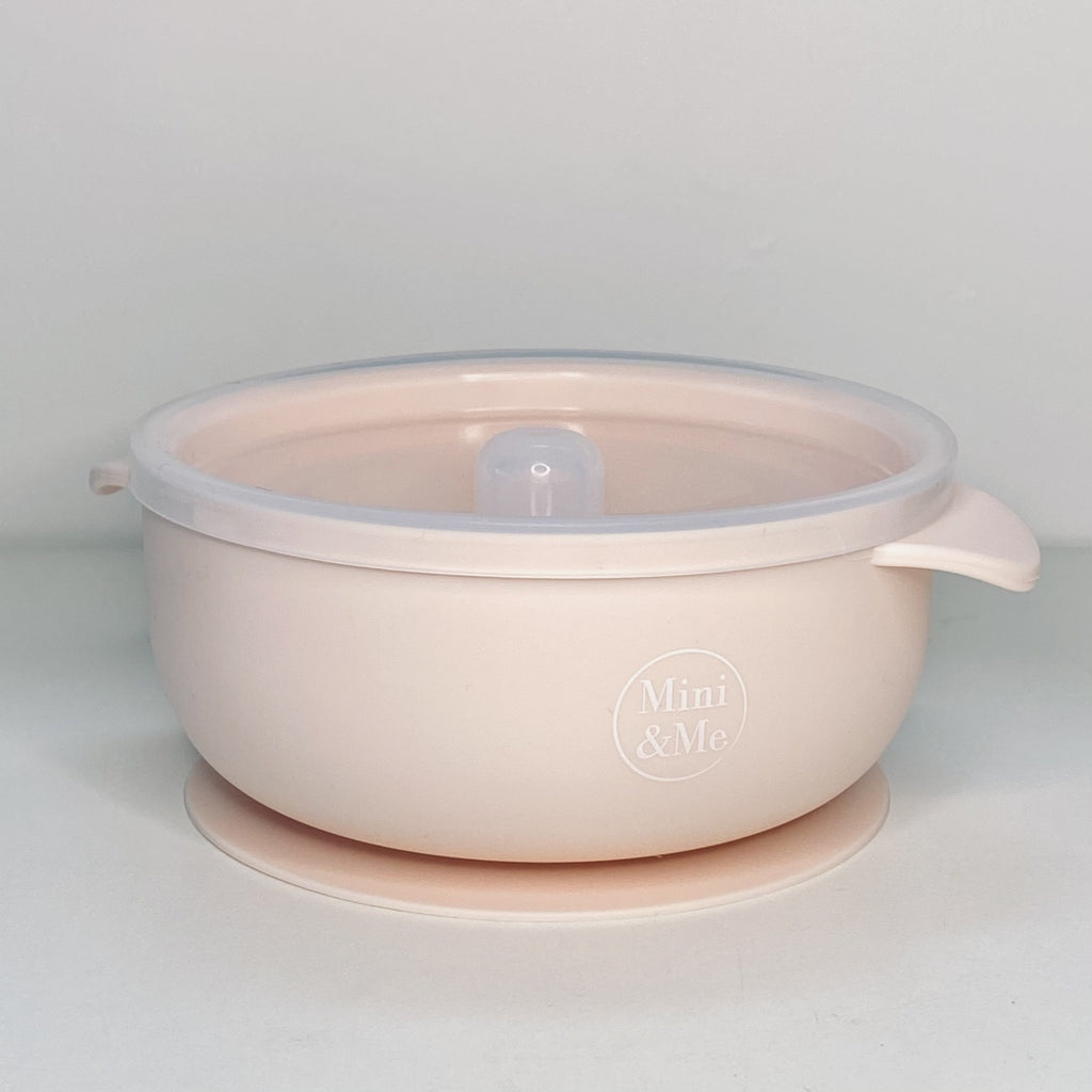 Suction Bowl with Lid - Marshmallow
