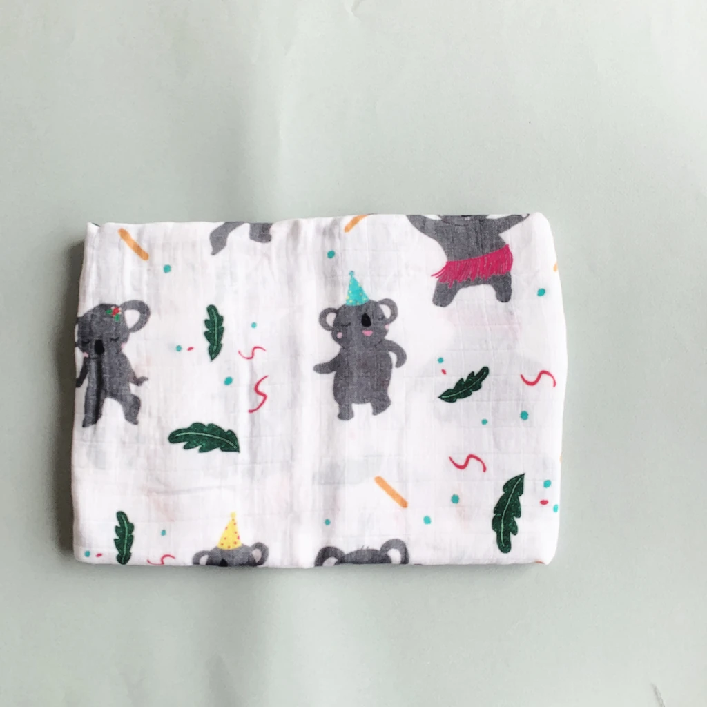 Extra Large Bamboo Baby Muslin - dancing koala print