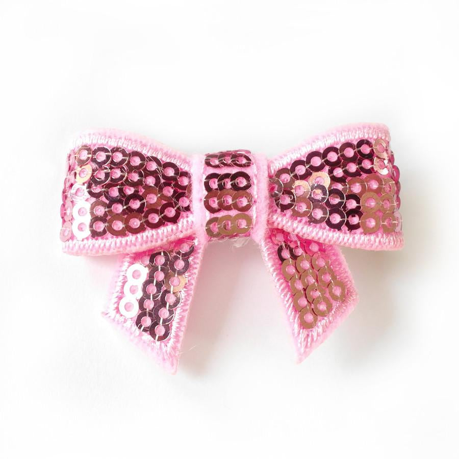 Sequin Bow - Pink