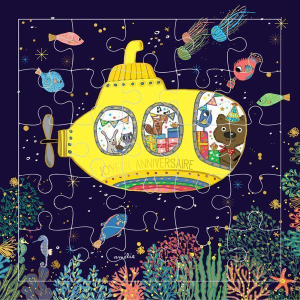 Carte D'Art Puzzle Card, Yellow Submarine