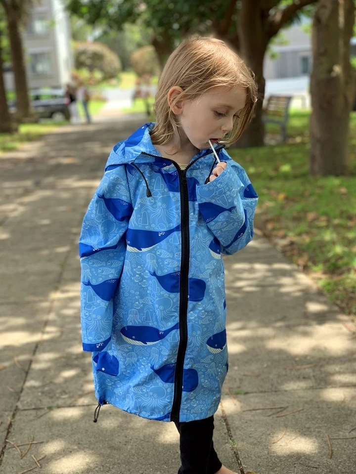 Singing Whales Kids Raincoat