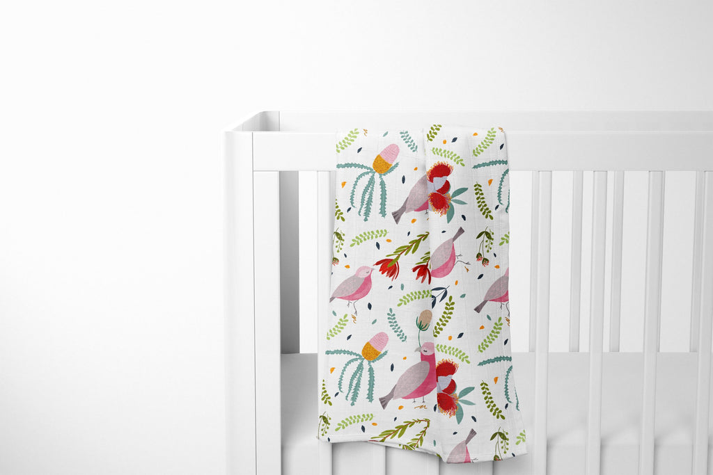 Bamboo Muslin Swaddle - Cockatoo Extra Large