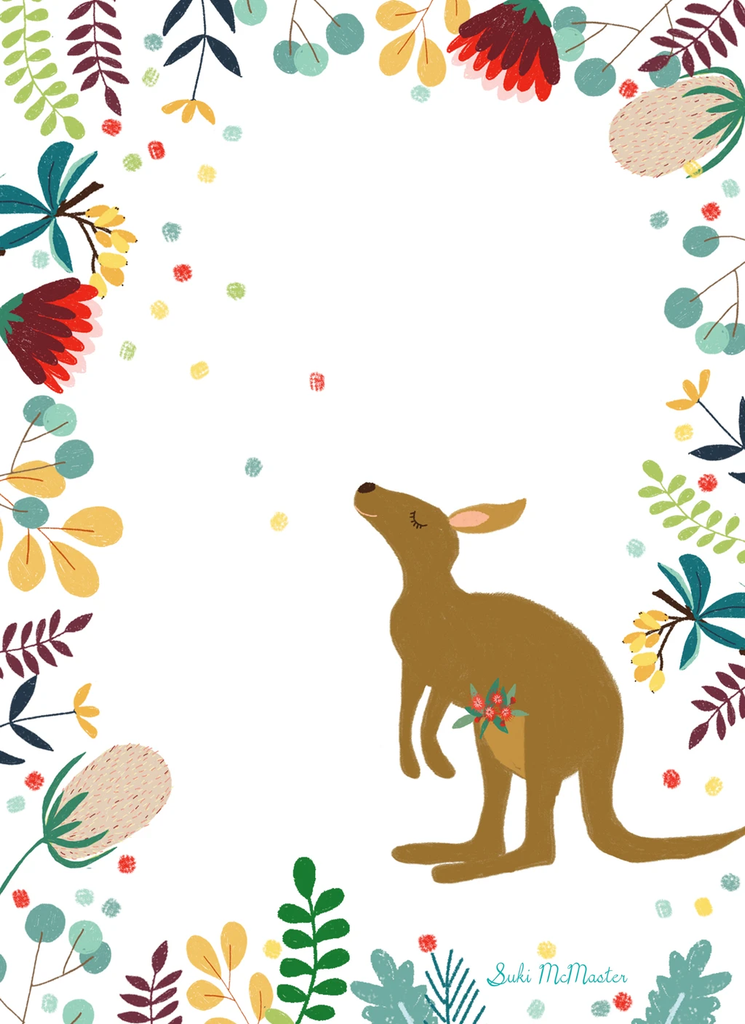 Kangaroo wildlife card