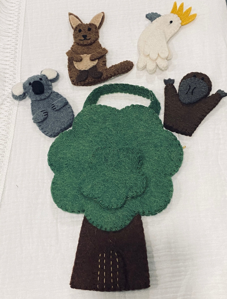 Australian animal finger puppet bag