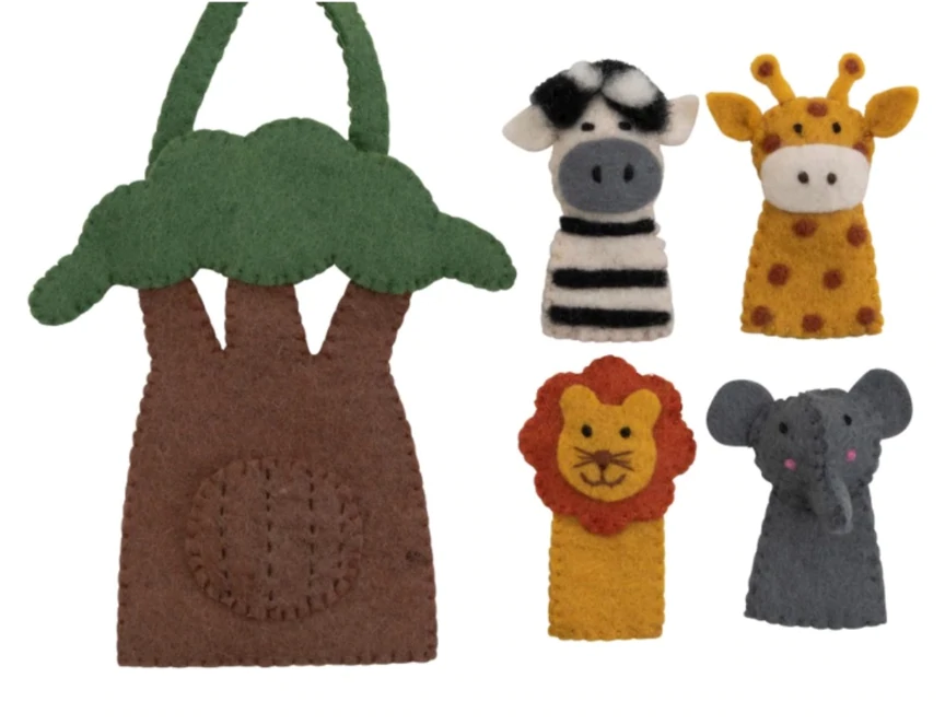 Jungle playbag with finger puppets