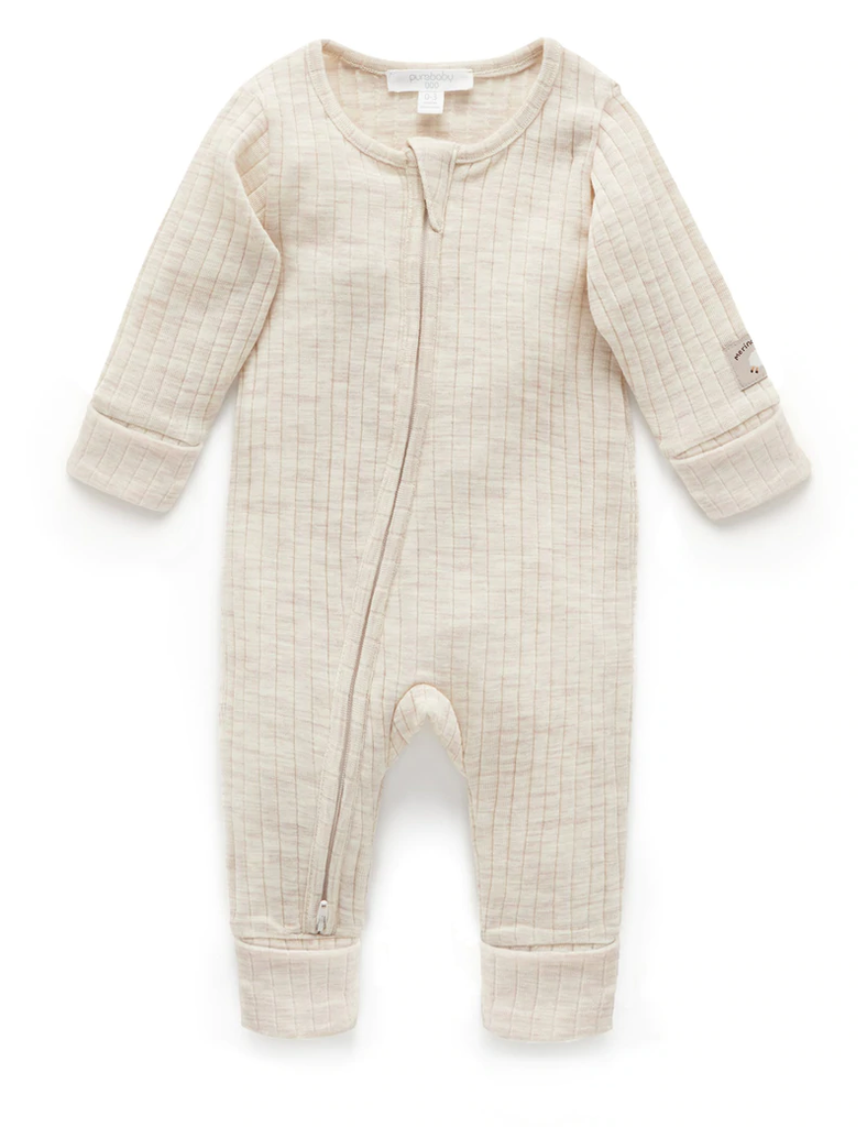 Australian Merino Growsuit - Almond Melange