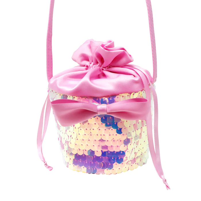 Ballet Sequin Drawstring Crossbody Bag