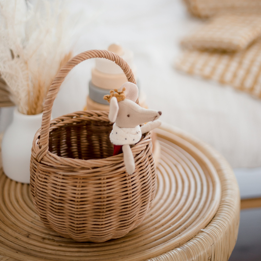 Rattan Berry Basket - Rose