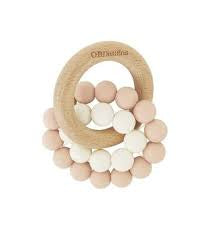 Organic Beechwood and Silicone Teether - Peach