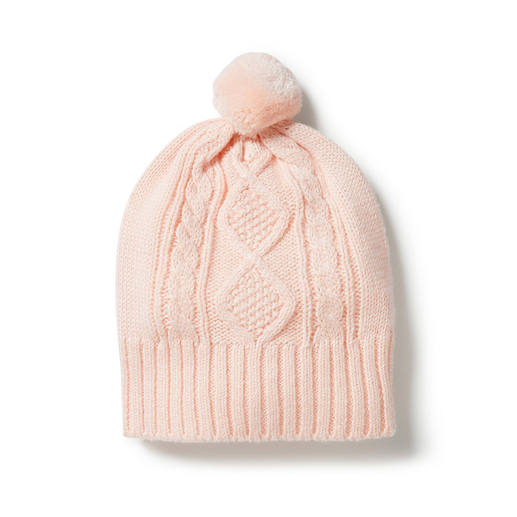 Mini Cable Hat - Blush