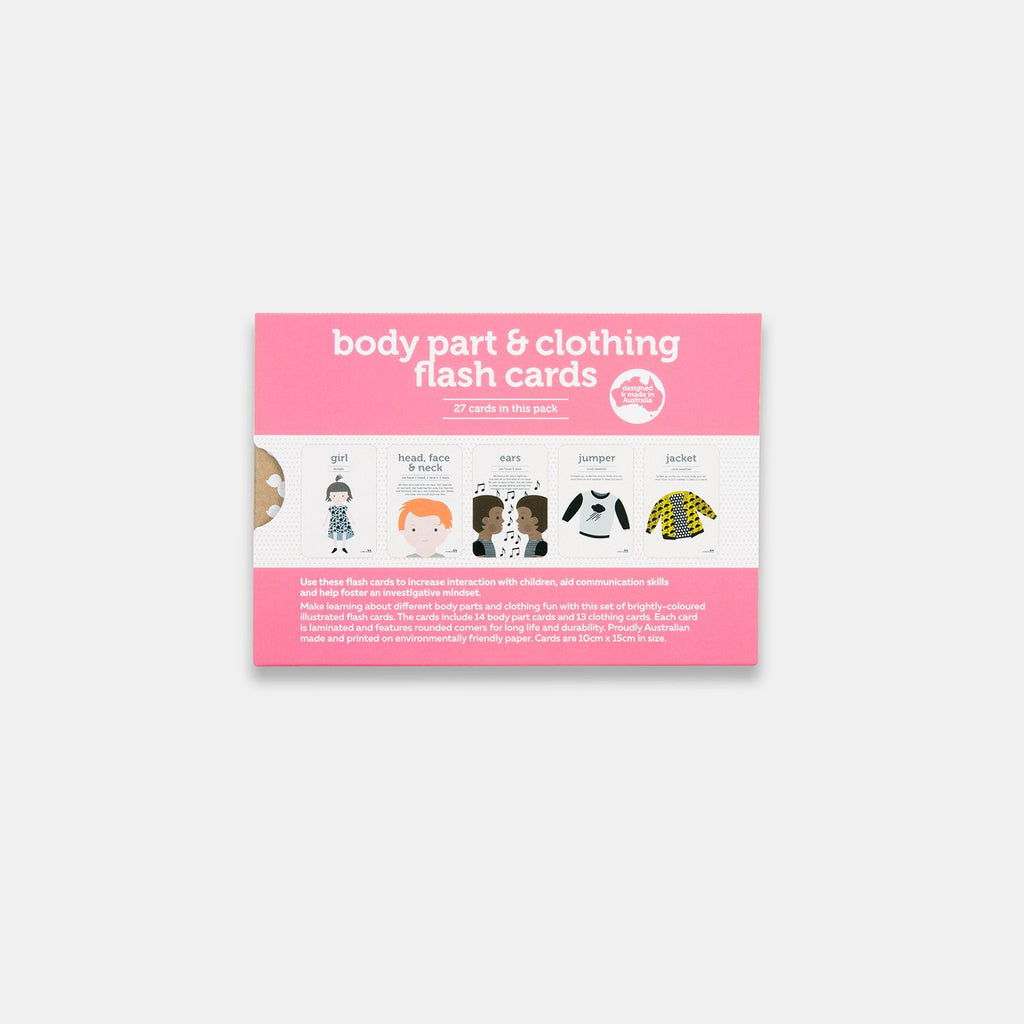 Body parts and clothing flash cards - 27 pk