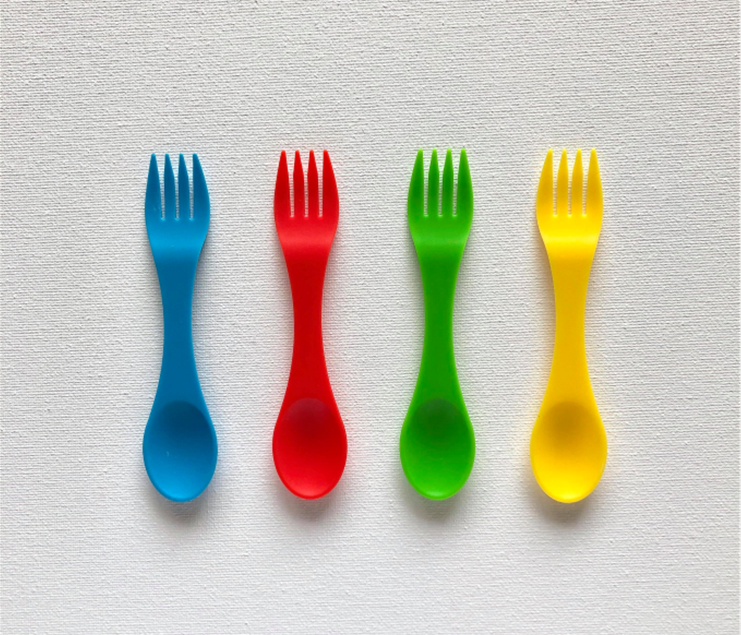 Munchbox sporks in red, blue, green and yellow