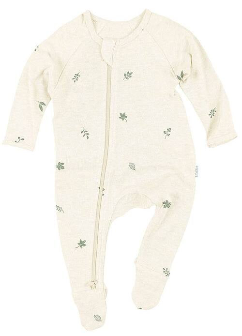 Longsleeve Zip Romper - Botanical print