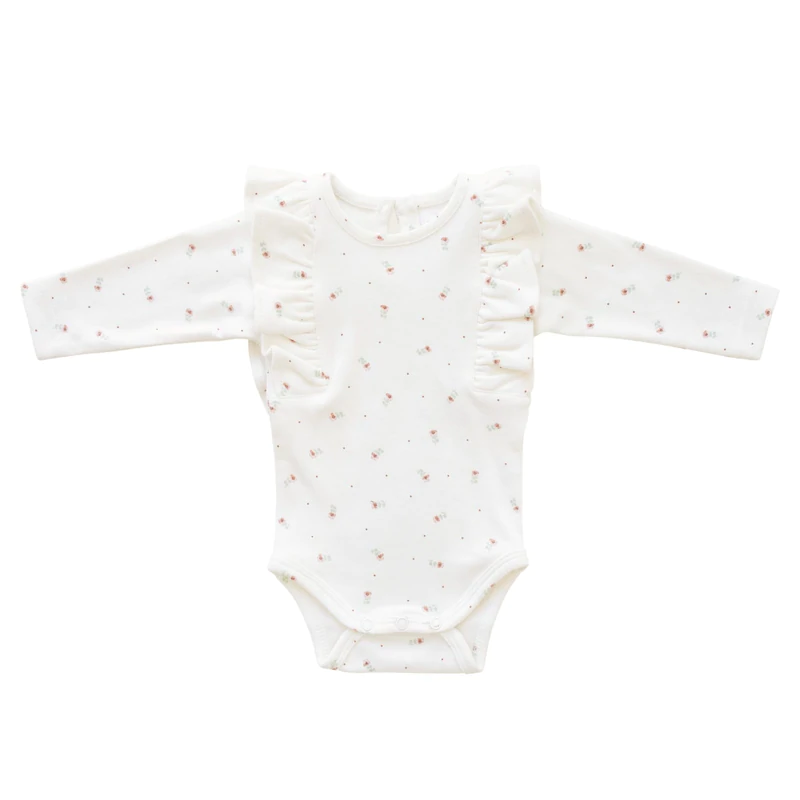 Organic Cotton Frill Bodysuit - Buttercup Floral