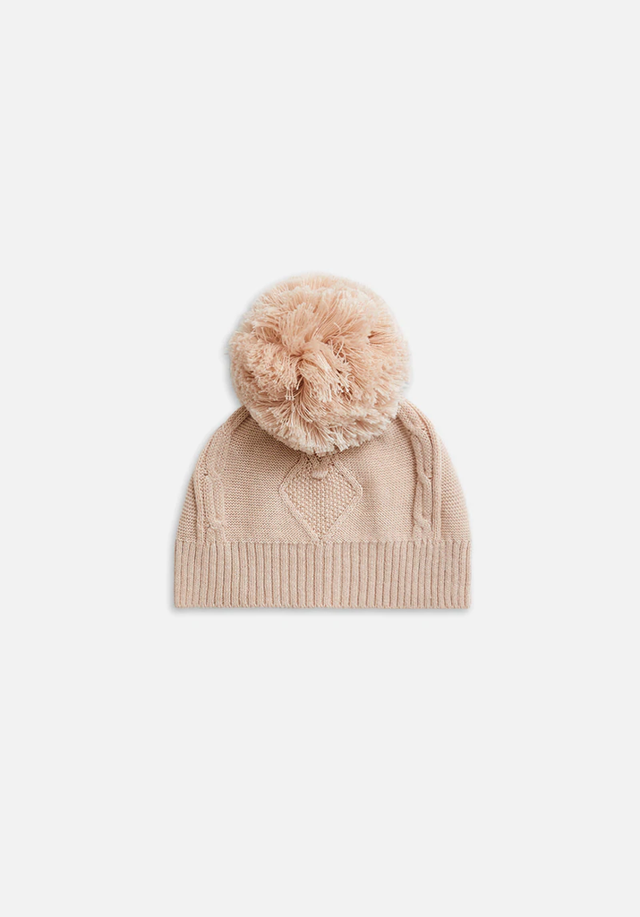 Cable Knit Beanie - Pink Tint