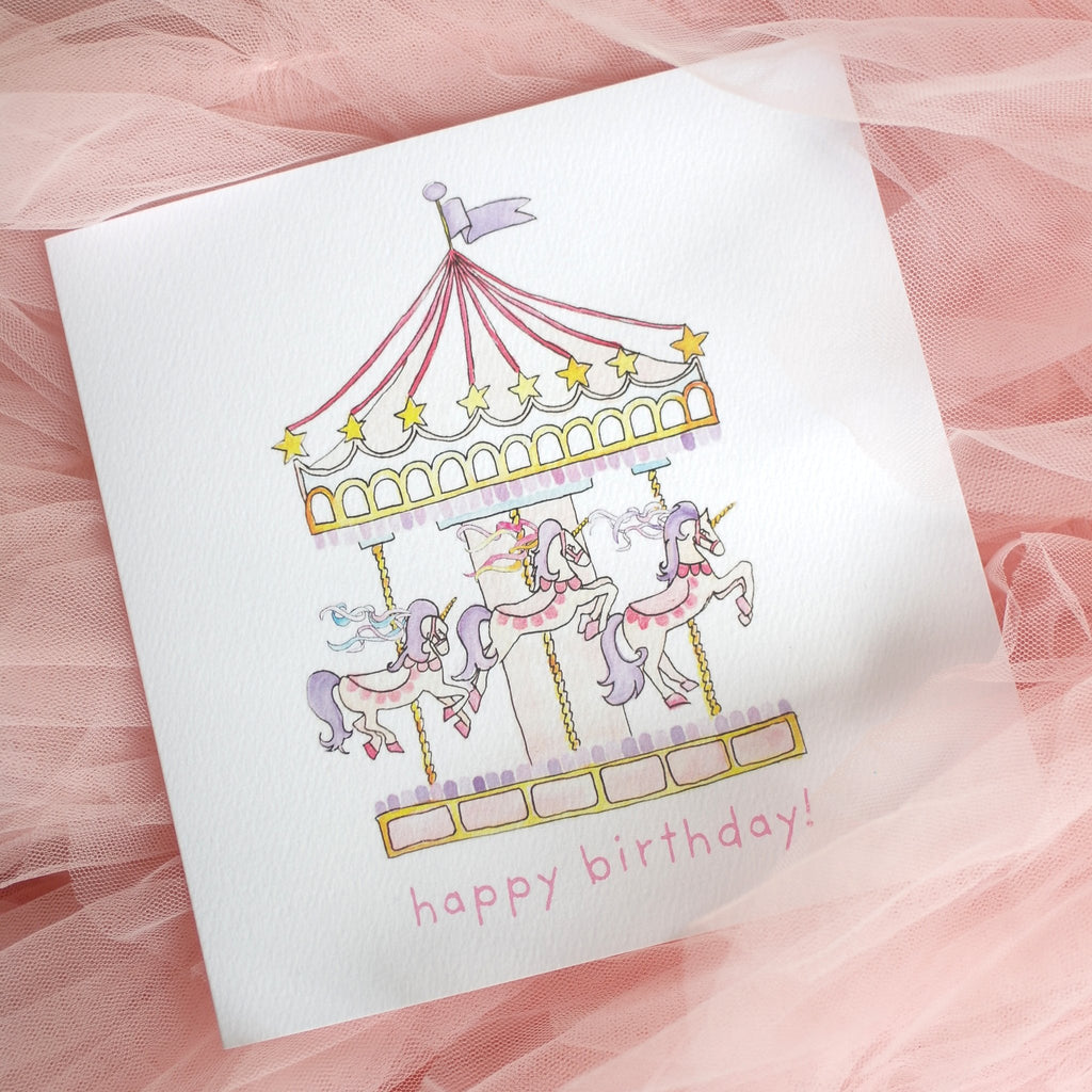 Unicorn Carousel Card - Large