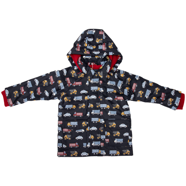 Cars and Trucks Navy Raincoat