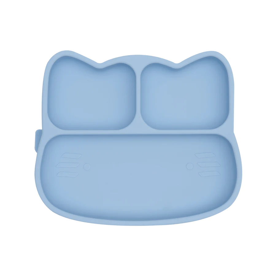 Cat Stickie Plate - Powder Blue