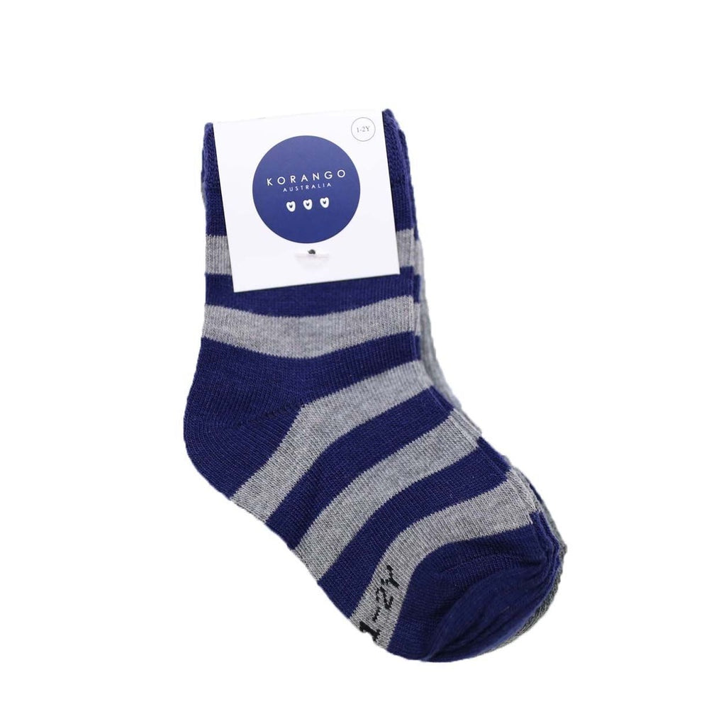 Charcoal Navy Socks - 3 pack