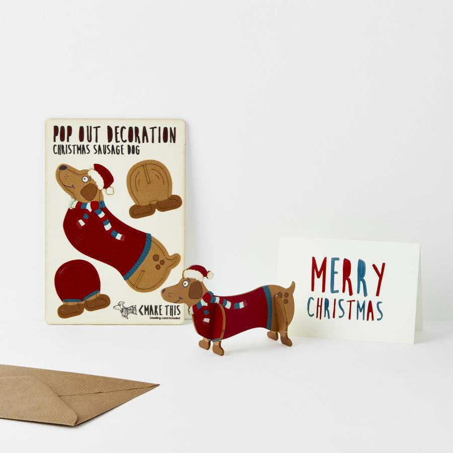 Pop out Christmas Sausage Dog Card