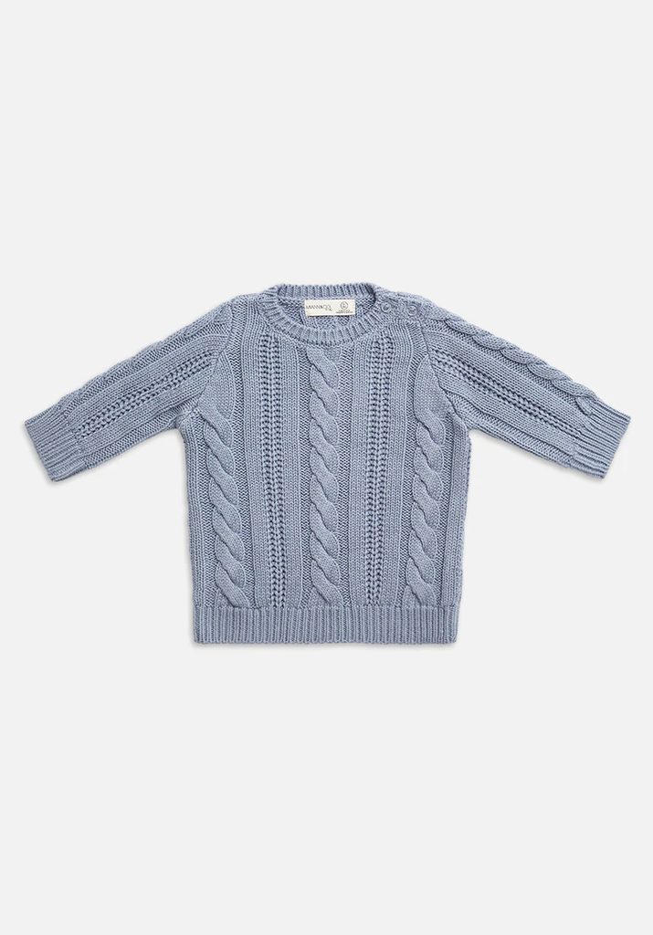 Cable Knit Jumper Cornflower