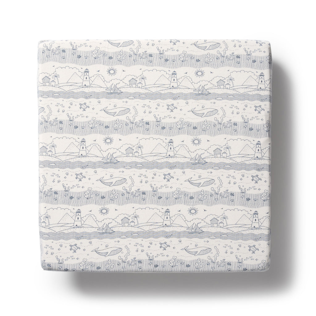 Organic Bassinet Sheet - Seaside